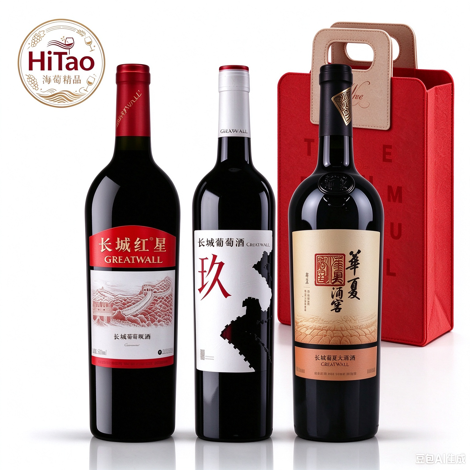 長城紅酒 解百納赤霞珠套裝 中糧長城葡萄酒推薦750ml三支裝