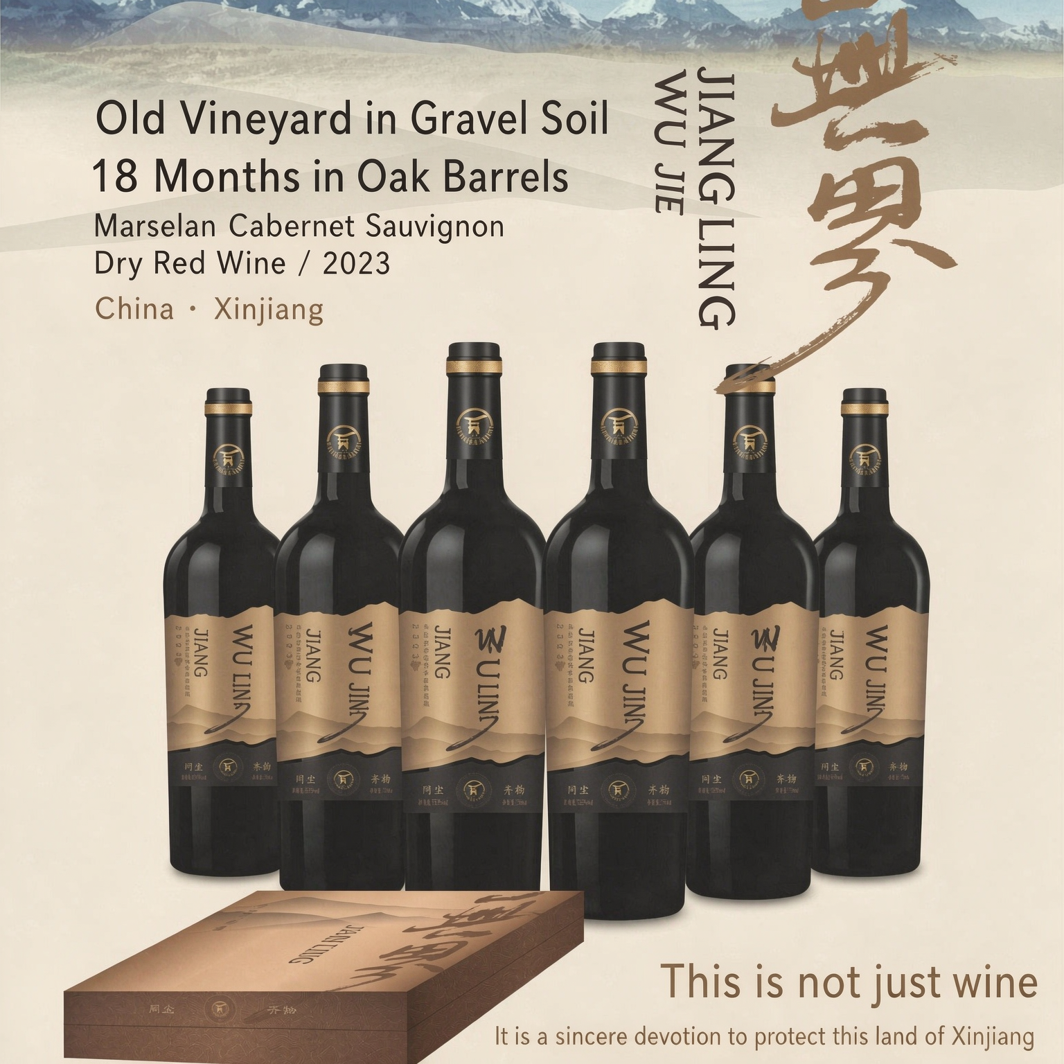 疆領無界混釀乾紅葡萄酒  Jiangling Wujie Premium Blend Dry Red Wine 750mlx6