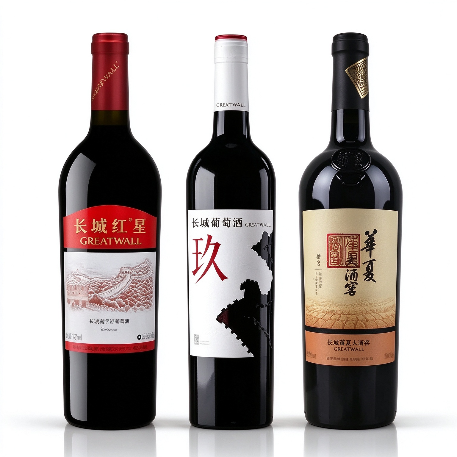 長城紅酒 解百納赤霞珠套裝 中糧長城葡萄酒推薦750ml三支裝