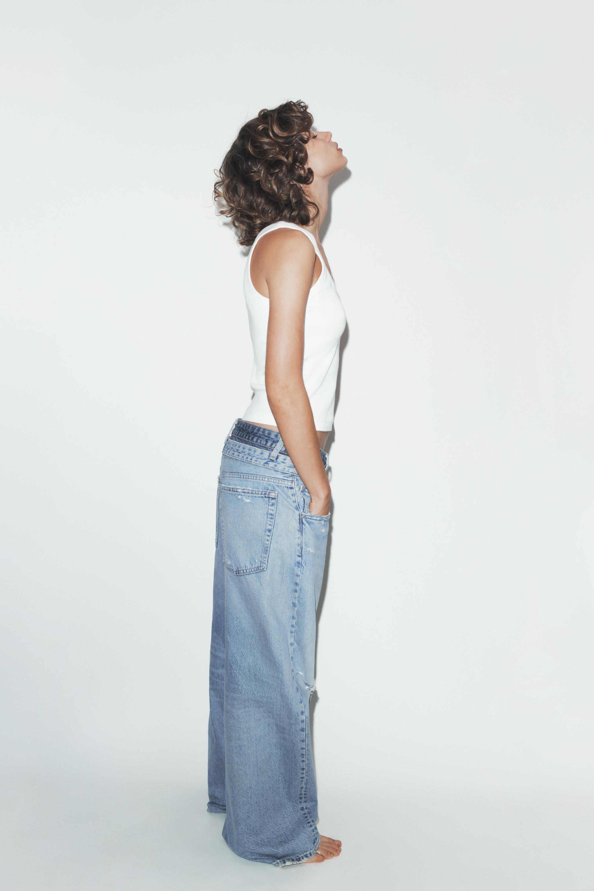 Layered Waist Straight Fit Jeans