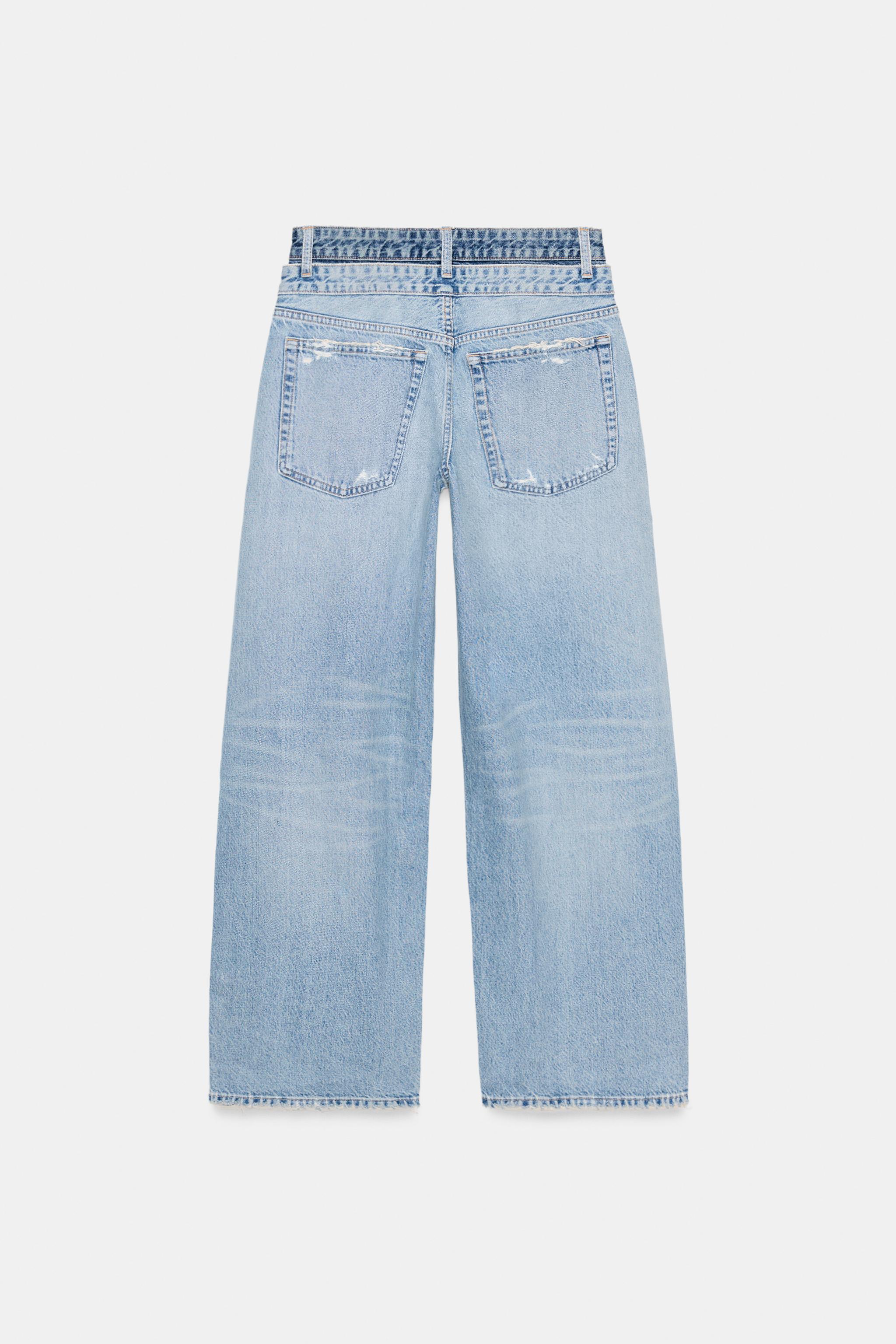 Layered Waist Straight Fit Jeans