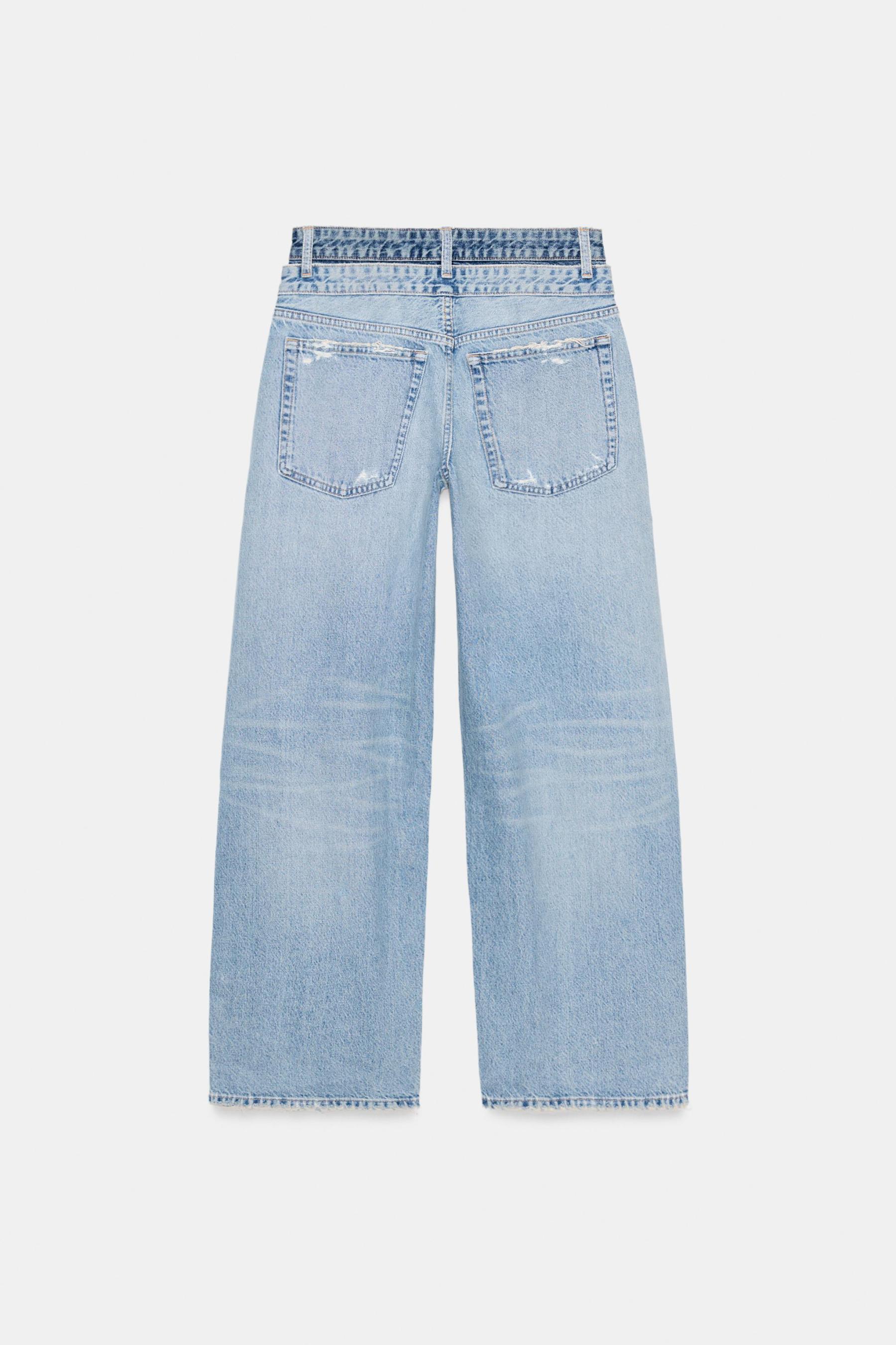 Layered Waist Straight Fit Jeans