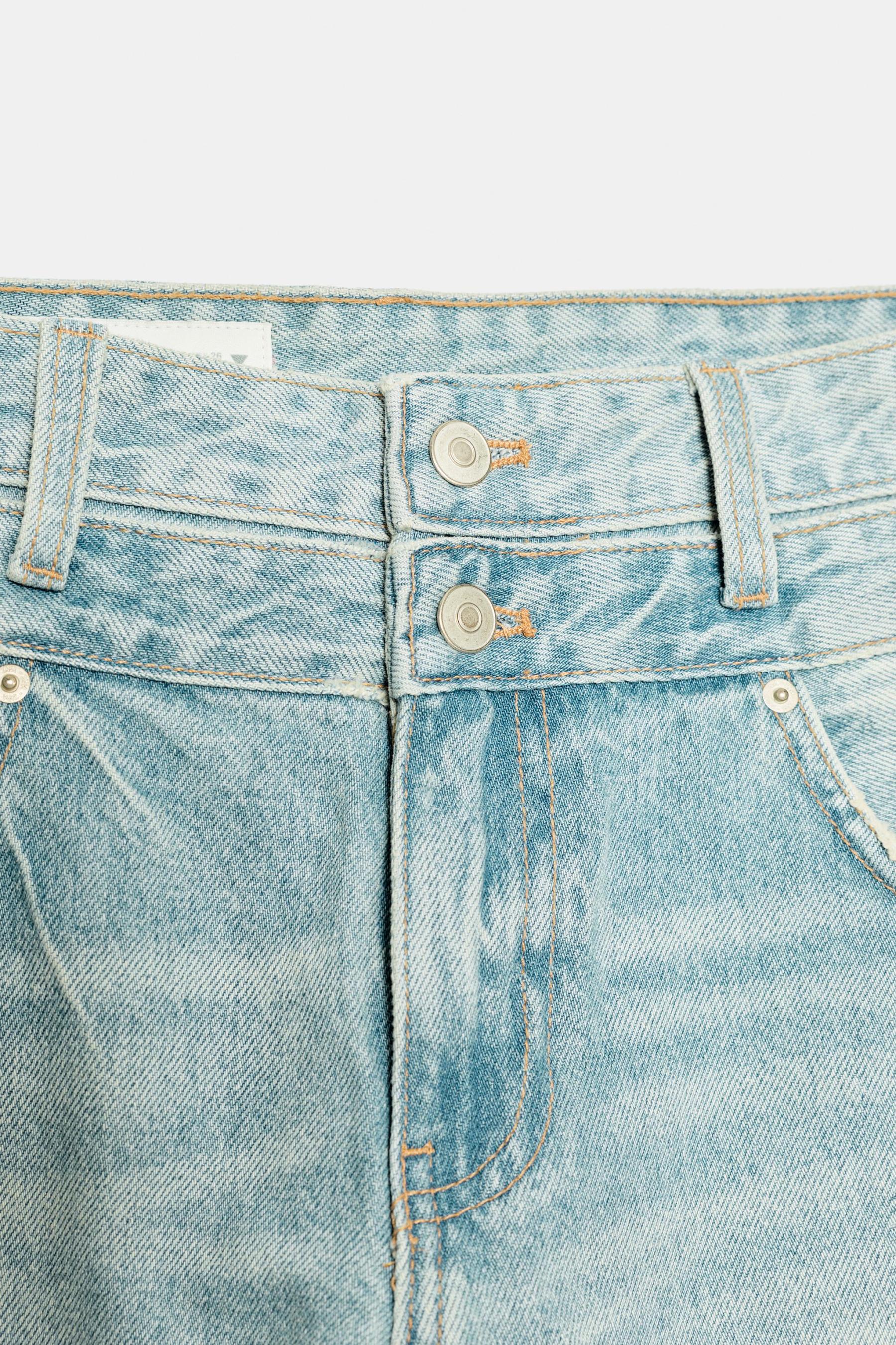 Mid-Waist Double Waistband Straight Jeans
