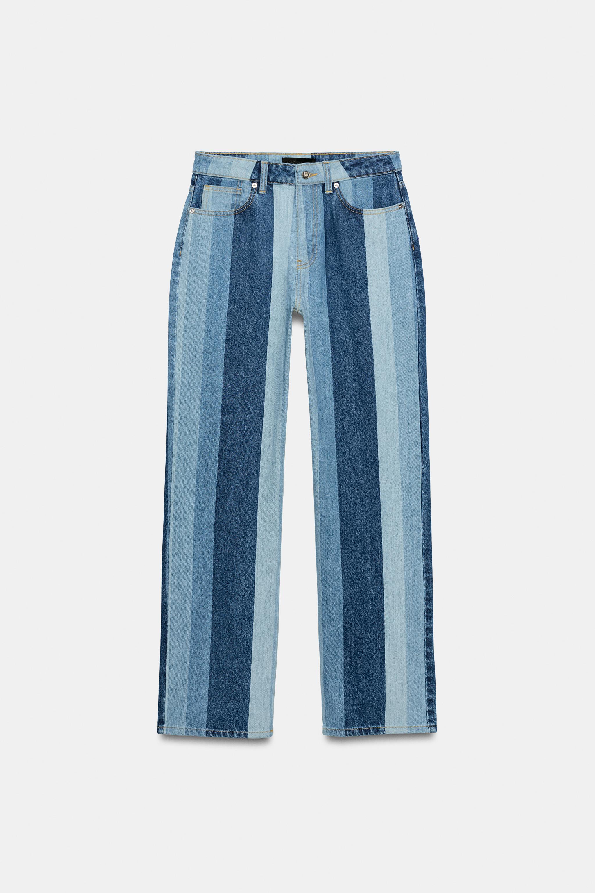Classic Striped Straight Jeans