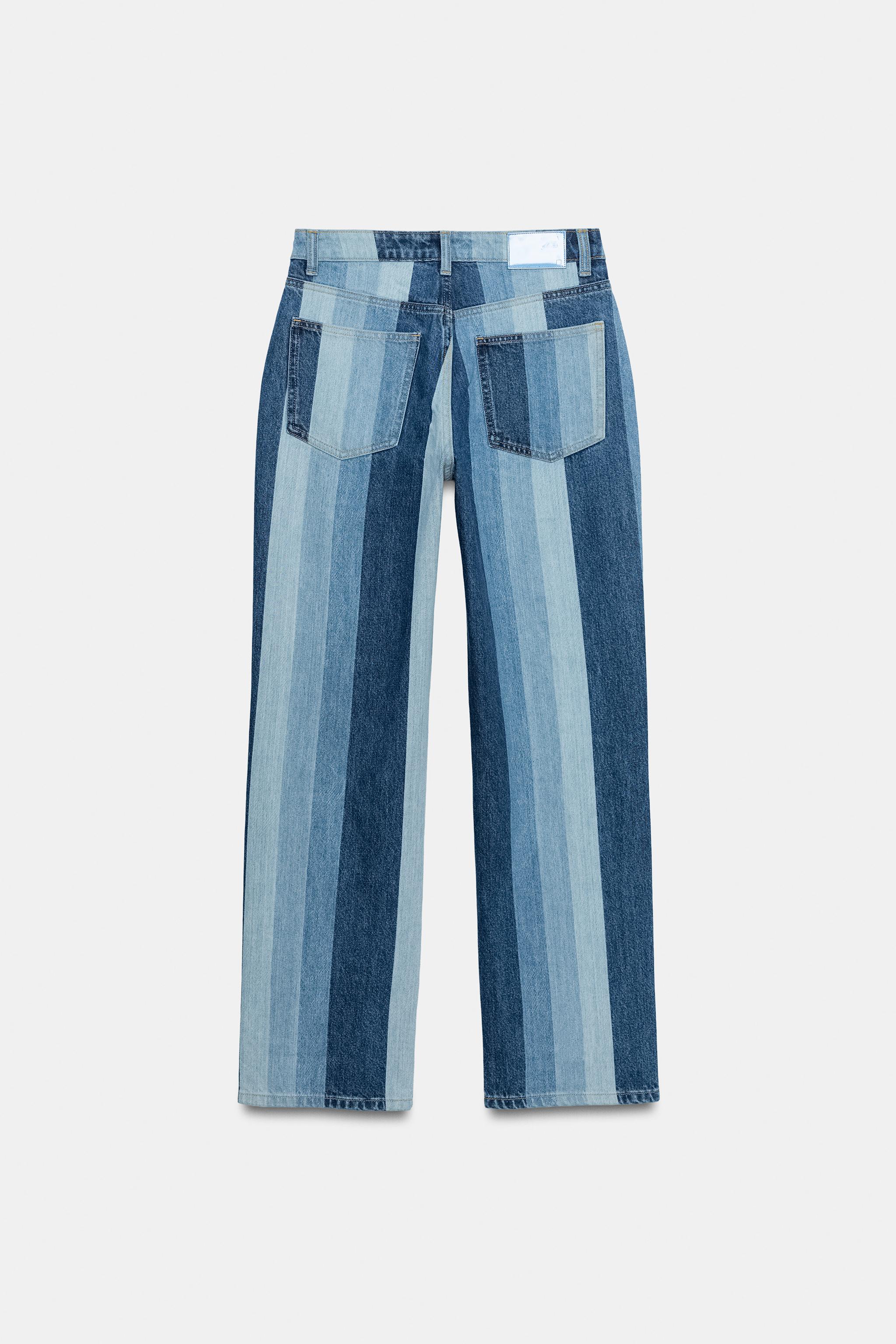 Classic Striped Straight Jeans