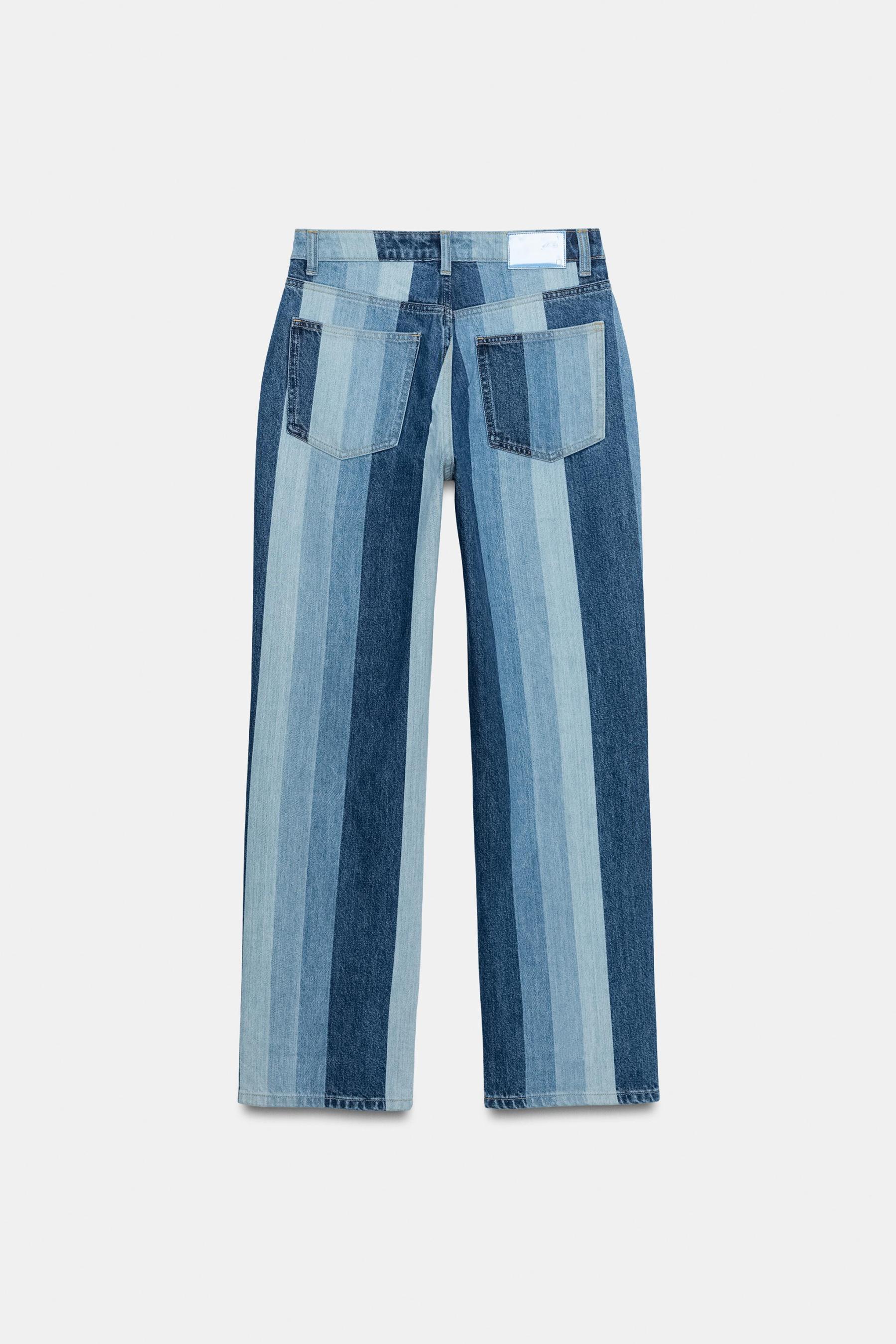 Classic Striped Straight Jeans