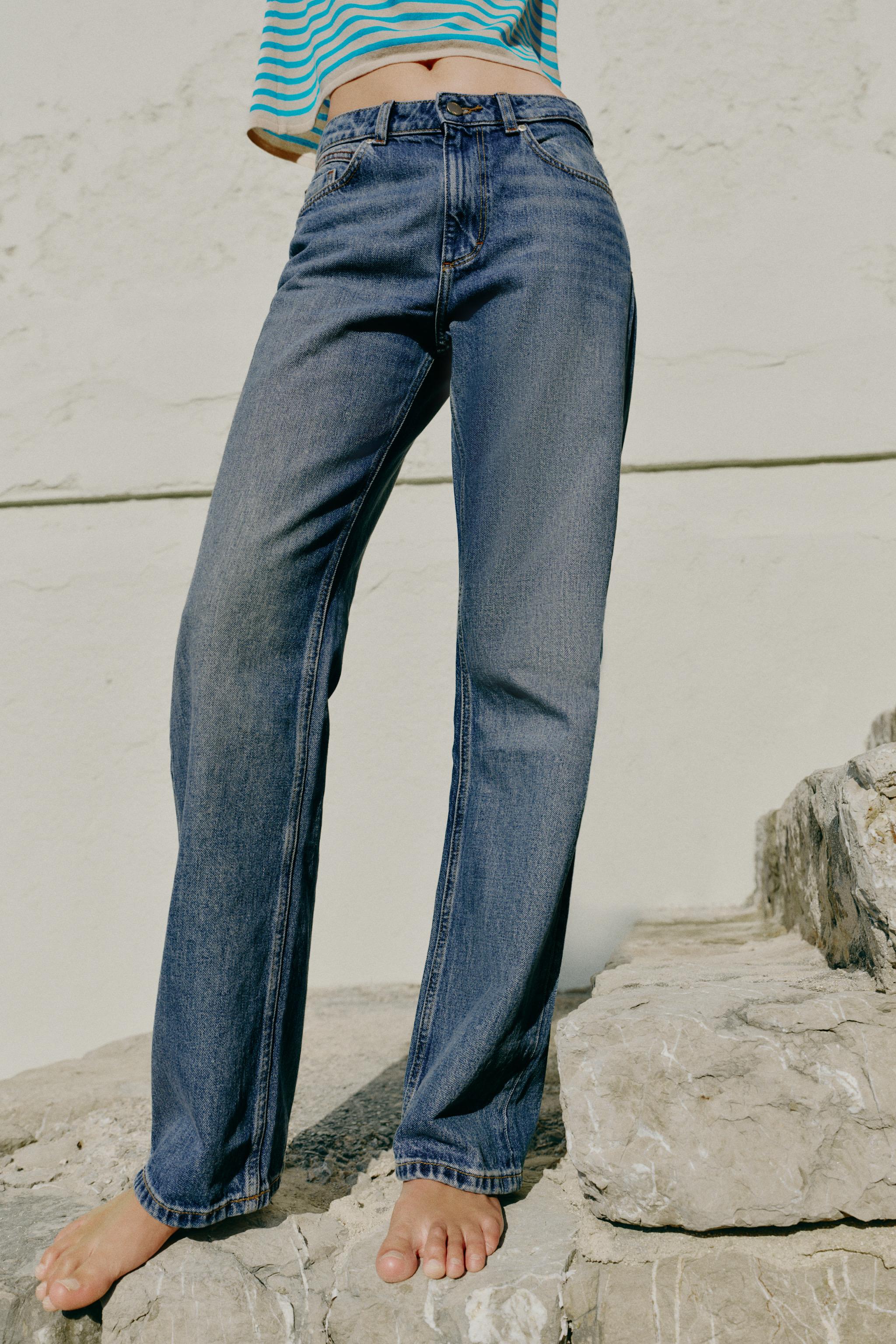 Long Length High-Waist Straight Jeans