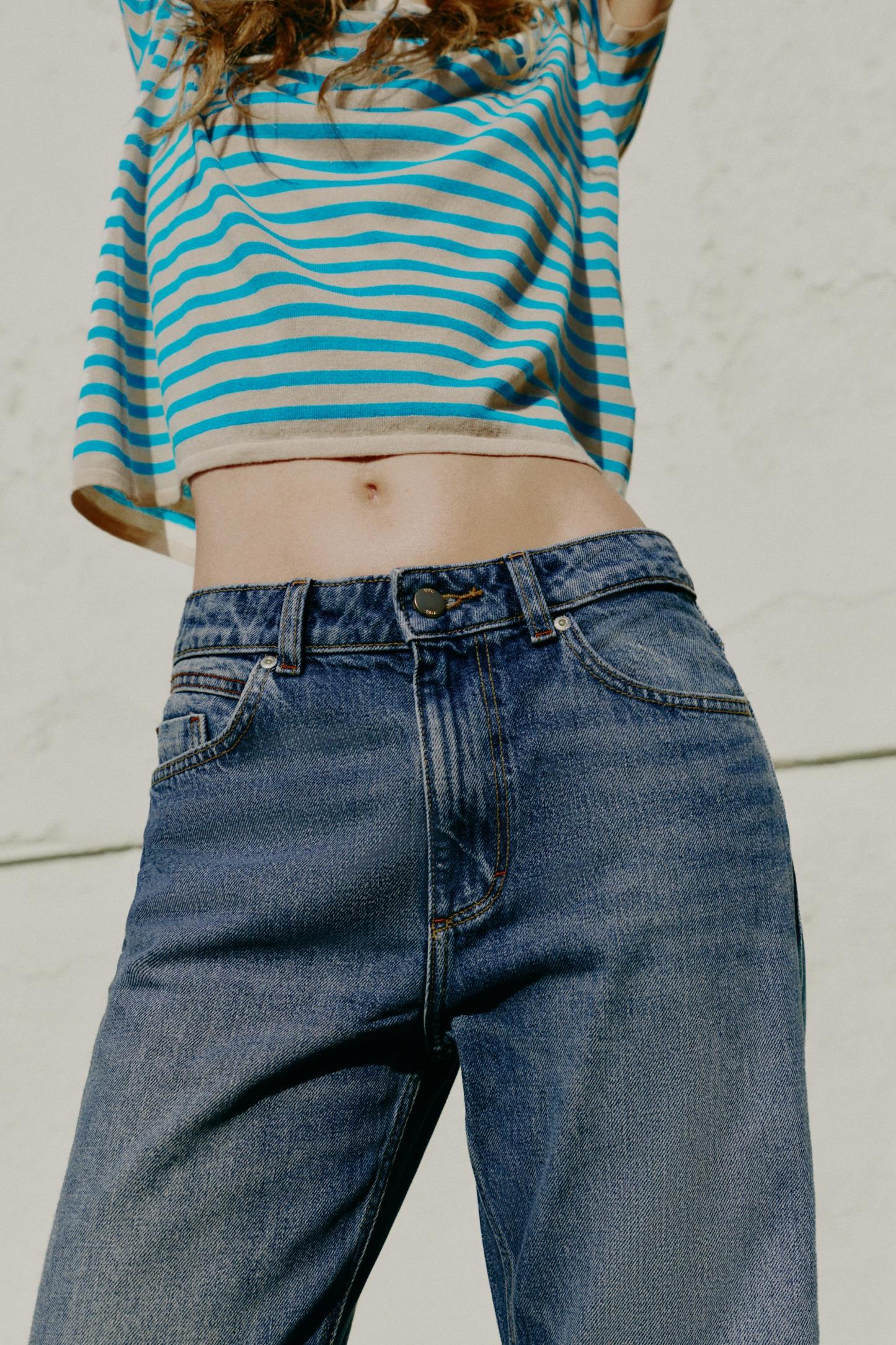 Long Length High-Waist Straight Jeans