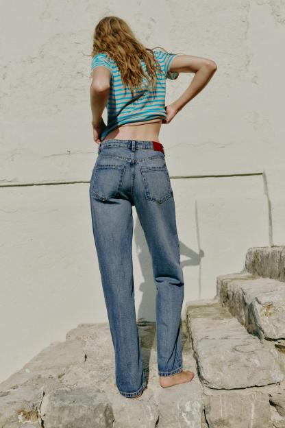 Long Length High-Waist Straight Jeans