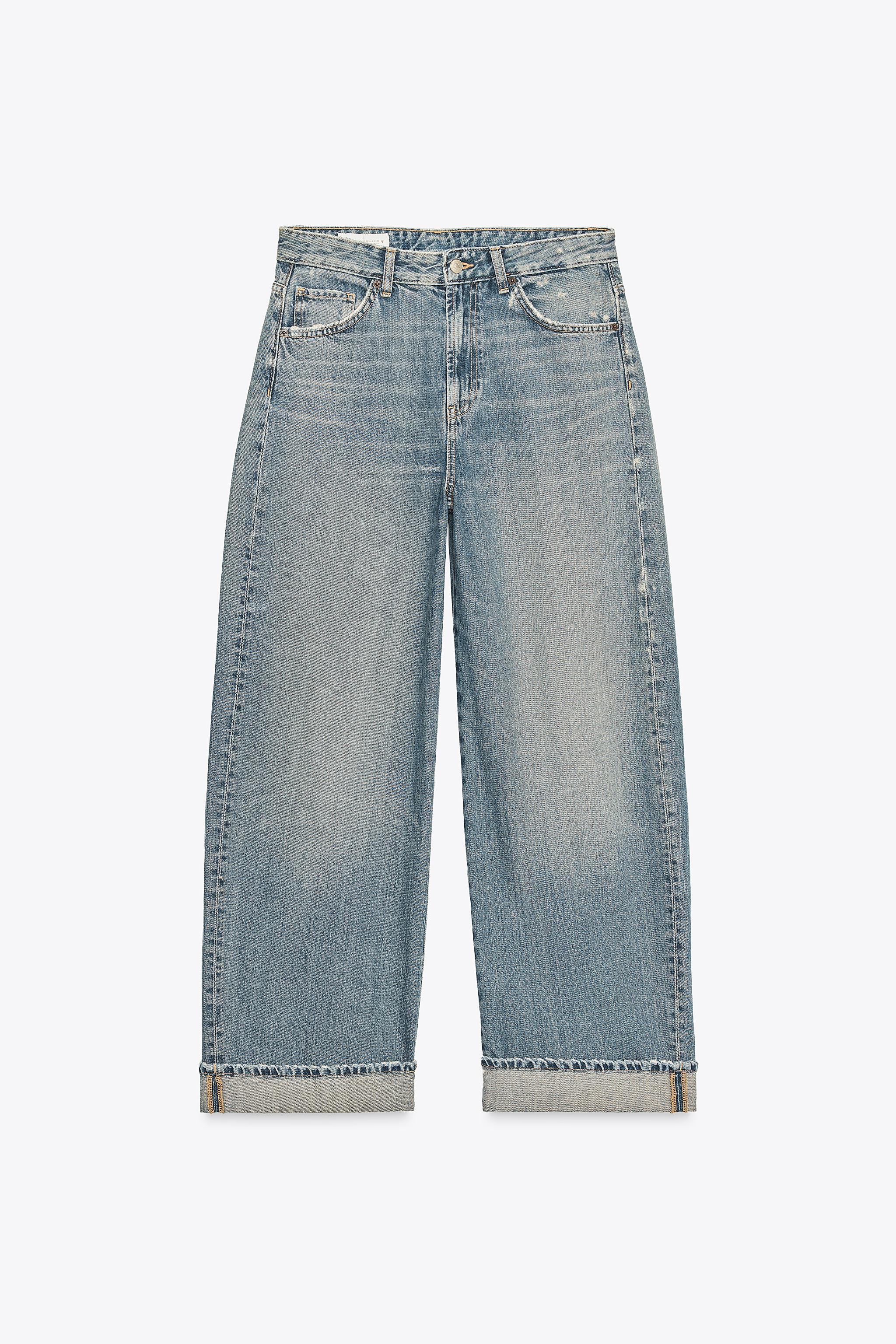 Cuffed Baggy Mid-Waist Jeans