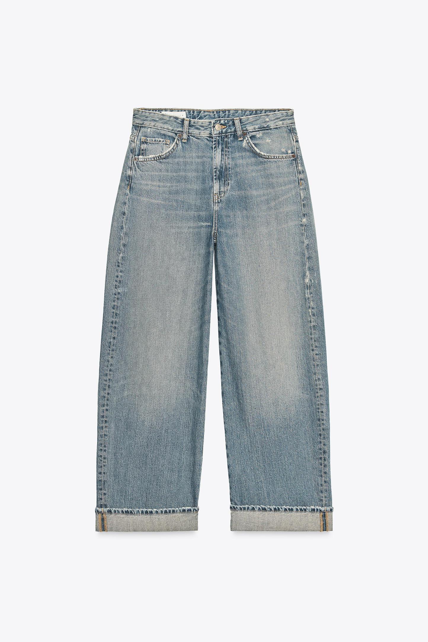 Cuffed Baggy Mid-Waist Jeans