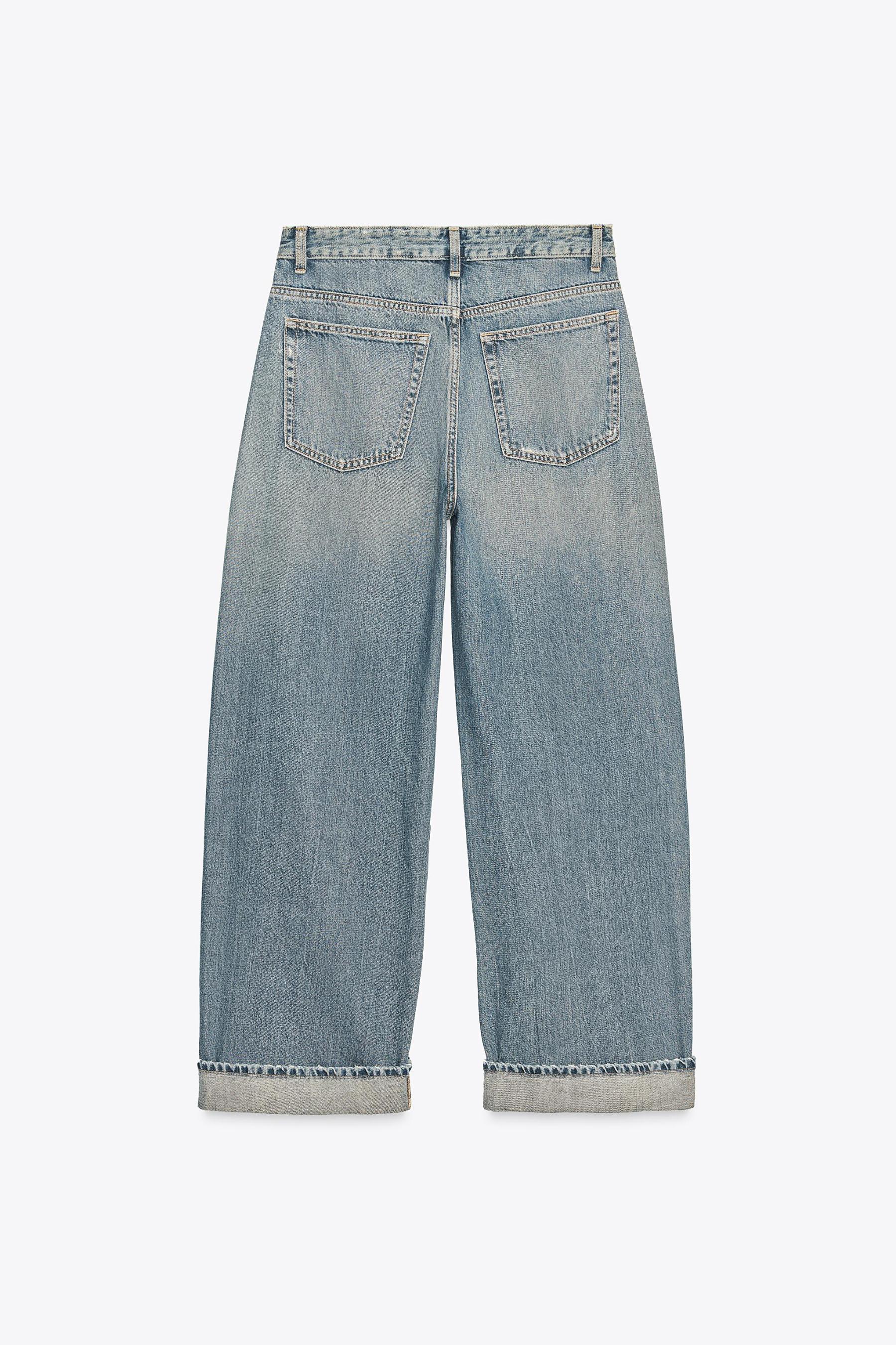 Cuffed Baggy Mid-Waist Jeans