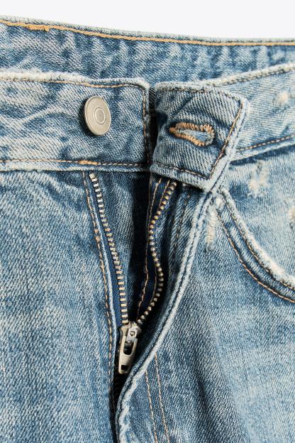 Cuffed Baggy Mid-Waist Jeans