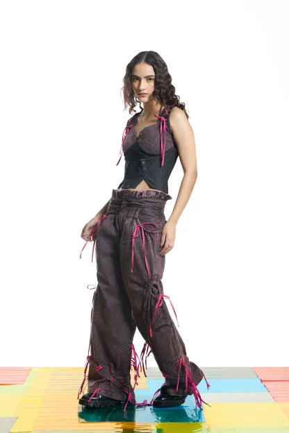 Paperbag Waist Straight Jeans
