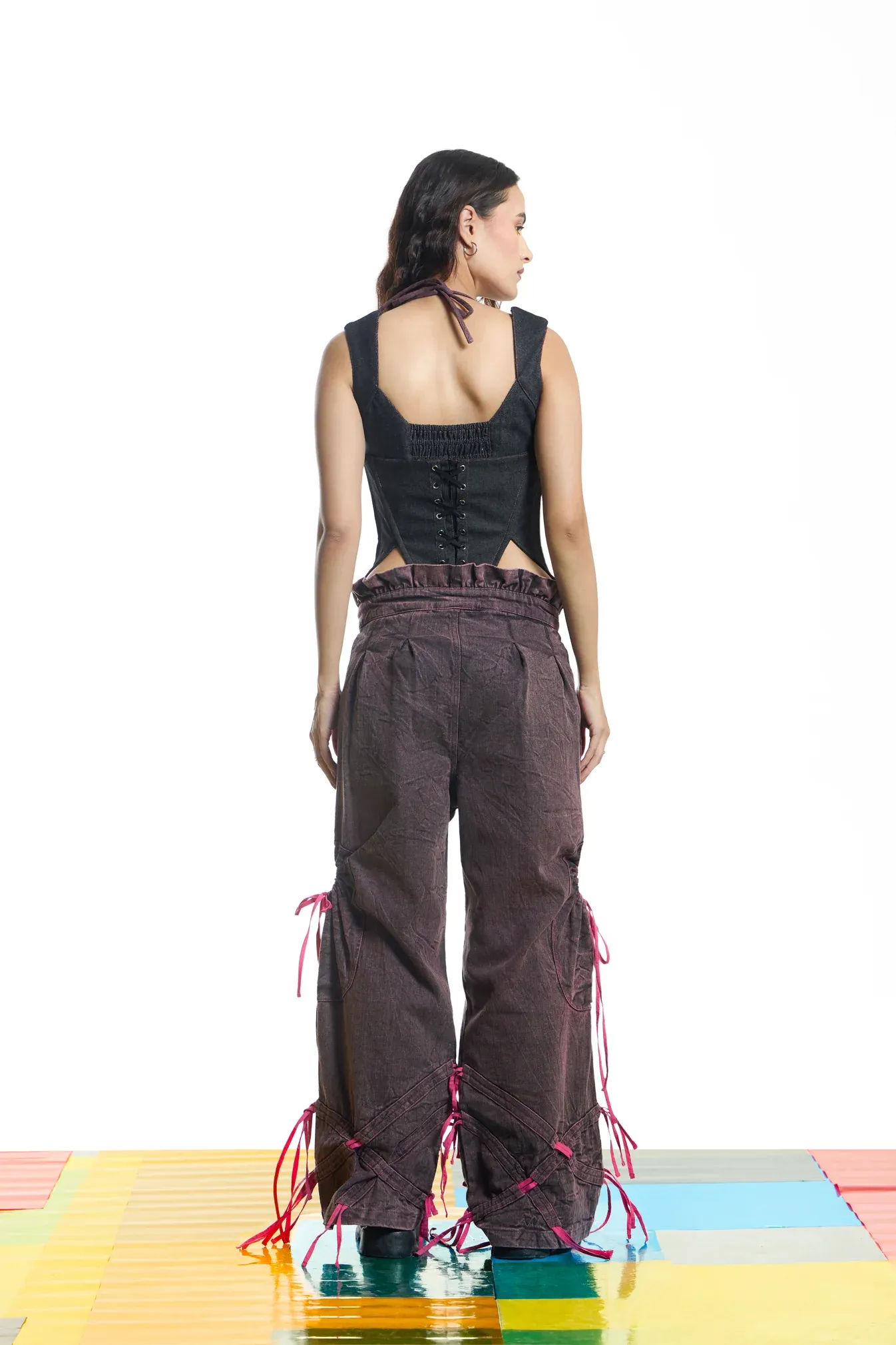 Paperbag Waist Straight Jeans