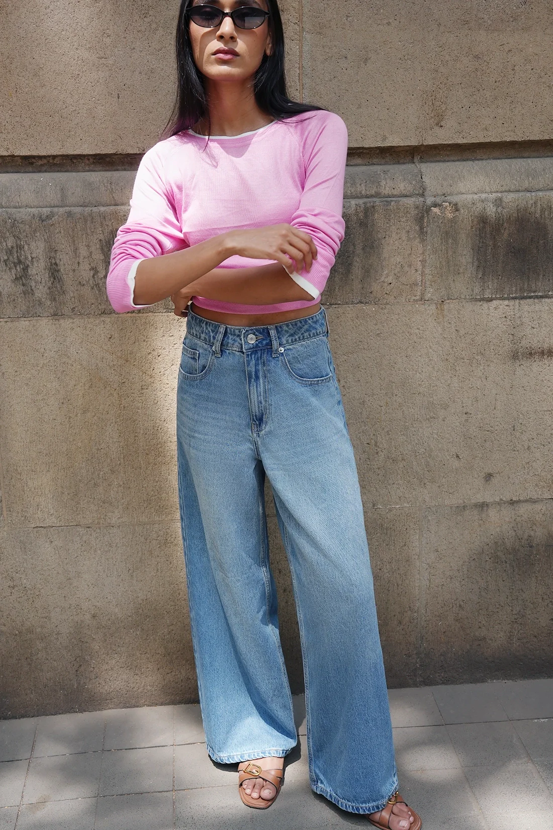 Y2K Cropped Wide Leg Jeans