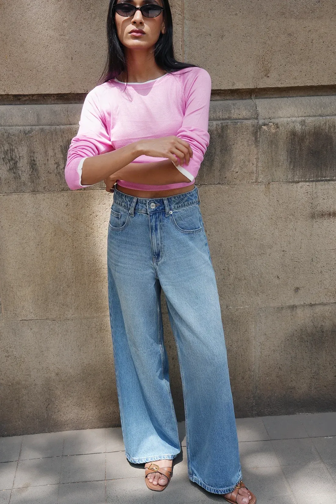 Y2K Cropped Wide Leg Jeans