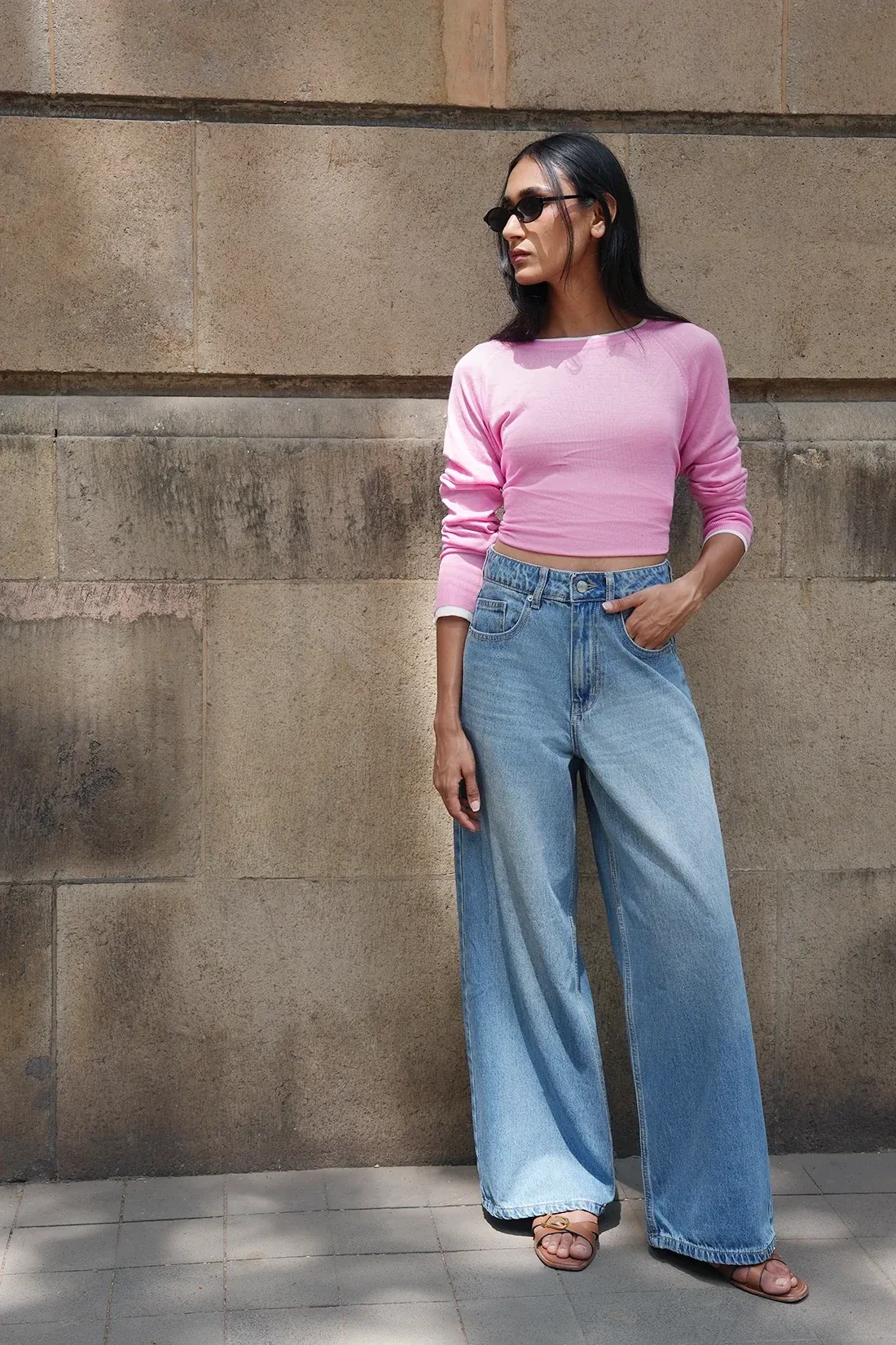 Y2K Cropped Wide Leg Jeans