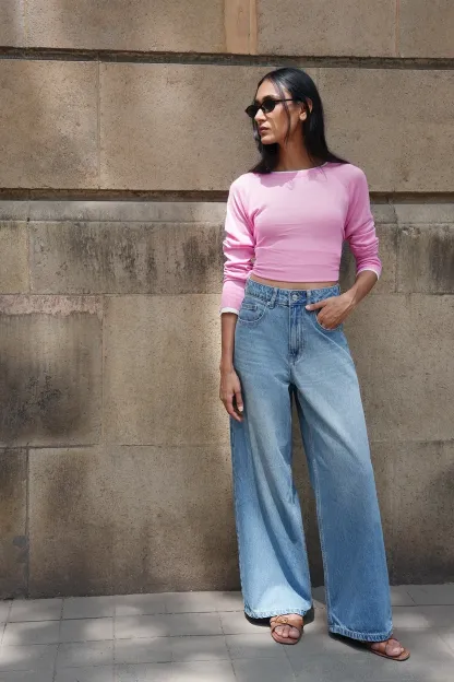Y2K Cropped Wide Leg Jeans