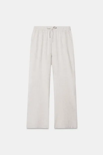 Beige Linen Lounge Pants