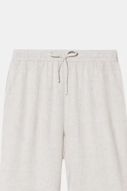 Beige Linen Lounge Pants