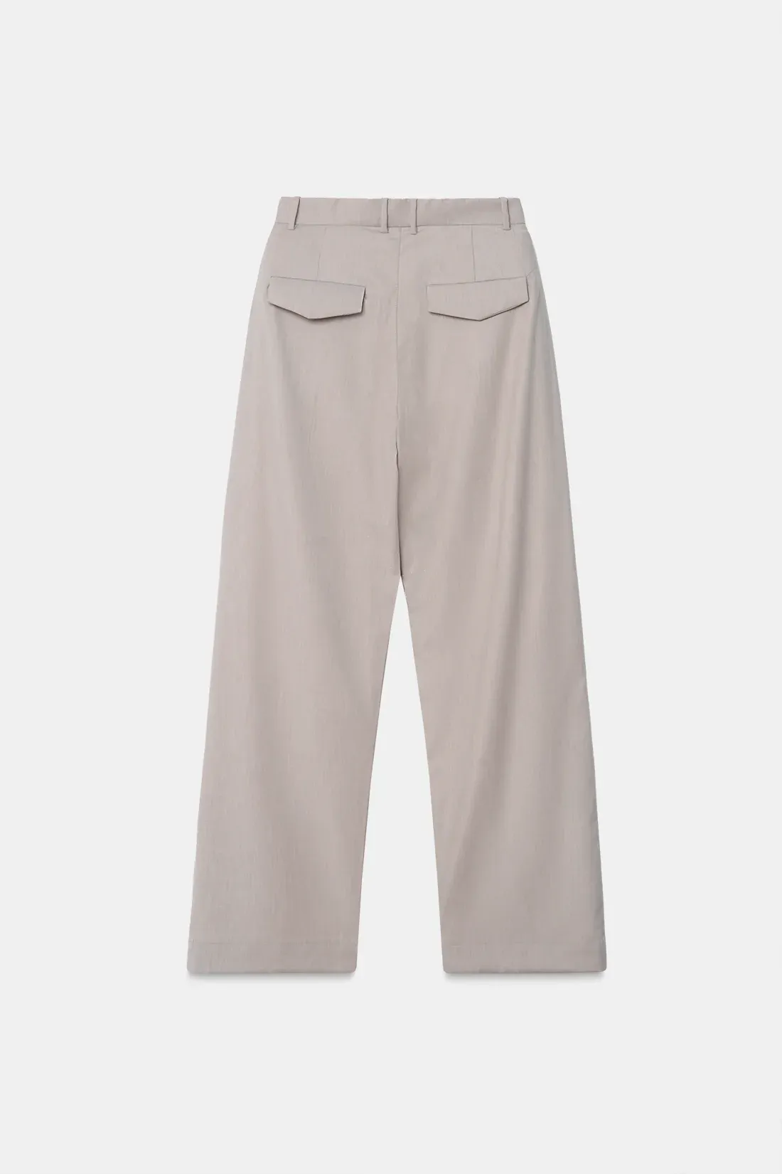 Relaxed Fit Beige Pleated Trousers