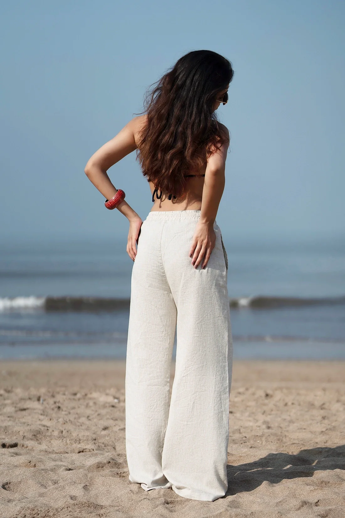 Beige Linen Lounge Pants