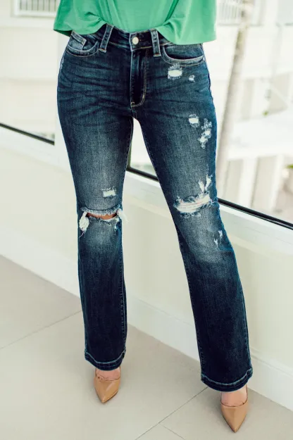 Judy Blue Adore Me Distressed Bootcut Jeans