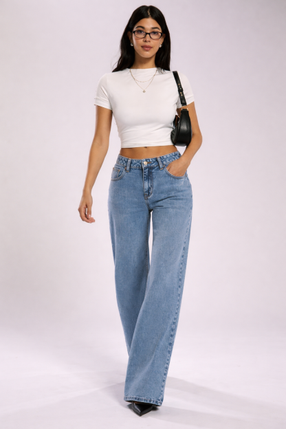 Retro Revival Wide Leg Jeans