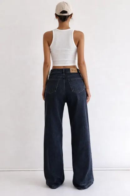 Midnight Blue Wide Leg Jeans