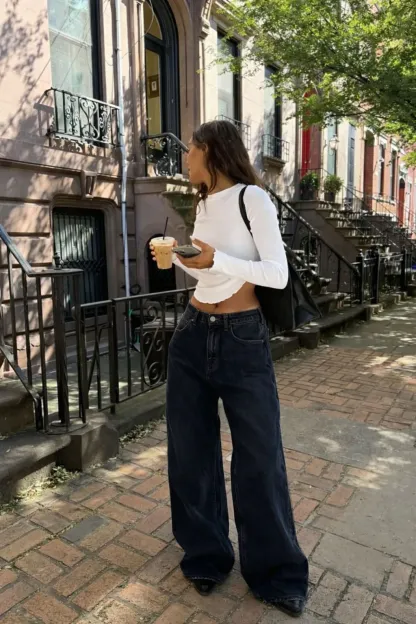 Midnight Blue Wide Leg Jeans