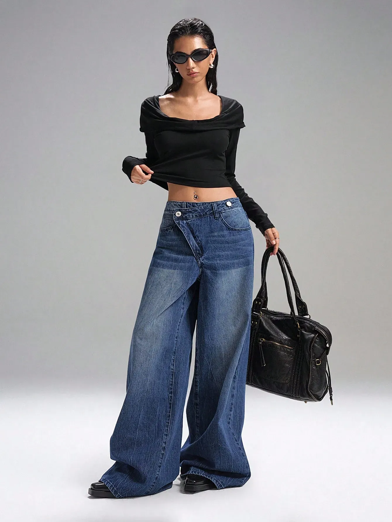 Raw Edge Extra Wide Leg Jeans