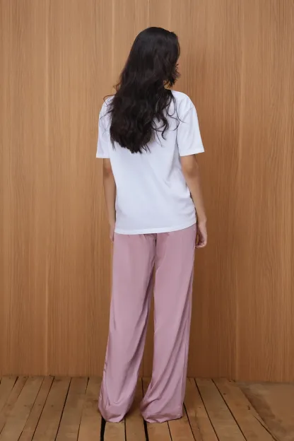 Minimalist Pink Satin Trousers