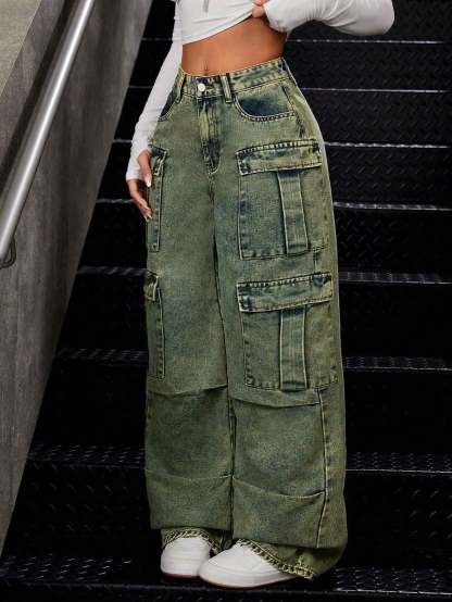 Dirty Fade Out Wash Cargo Denims