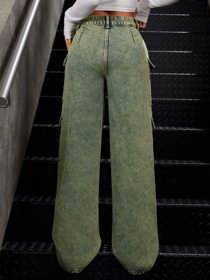 Dirty Fade Out Wash Cargo Denims