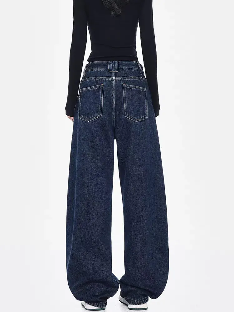 Night River Baggy Fit Jeans with Panel Detailing