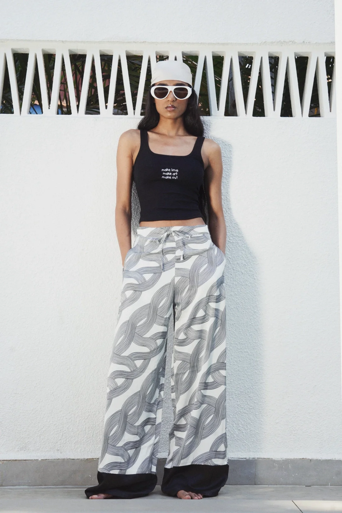 Silky Printed Satin Pants