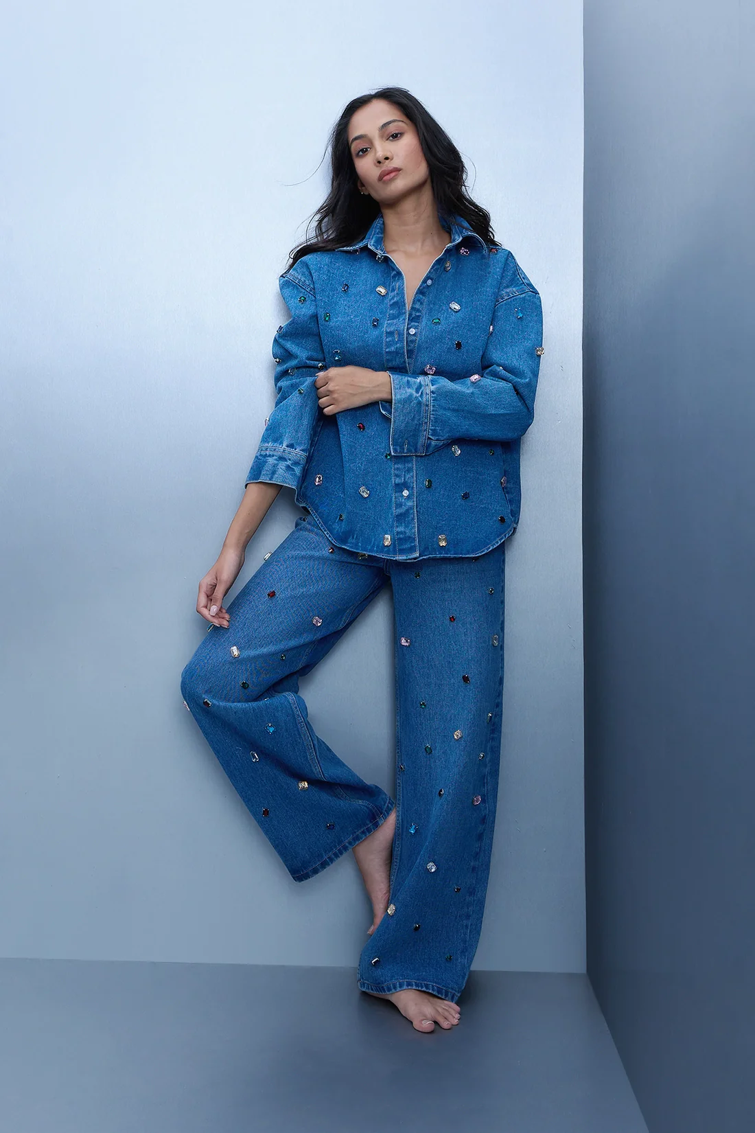 Embellished Straight Leg Jeans