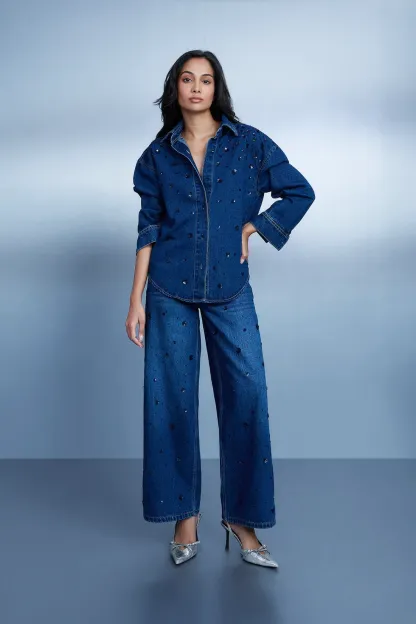 Embroidered Cropped Jeans