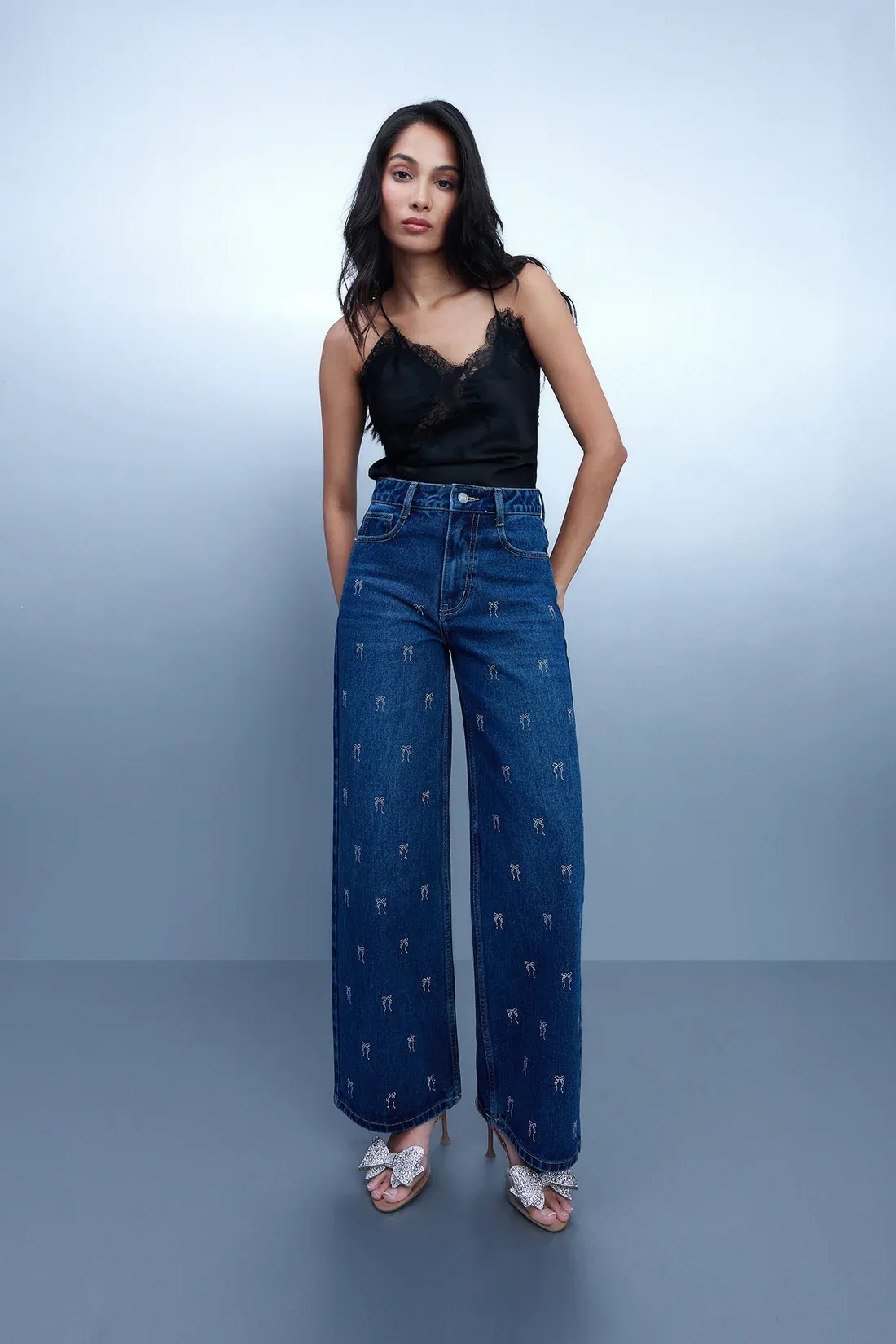 Embellished Straight Leg Jeans