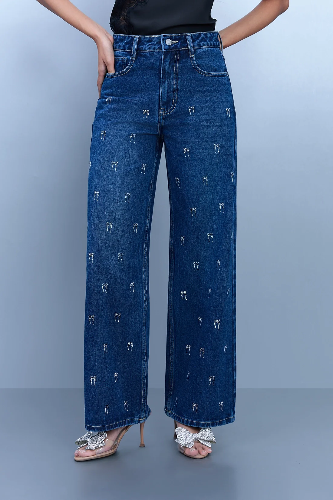 Embellished Straight Leg Jeans