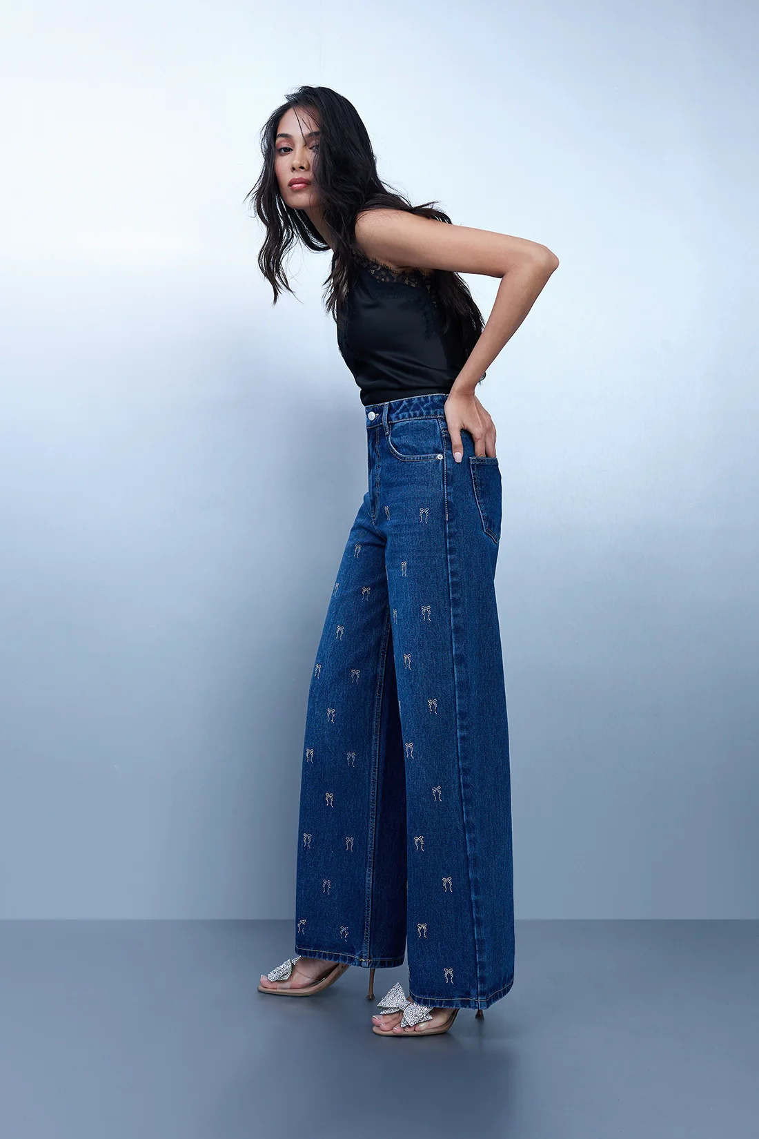 Embellished Straight Leg Jeans