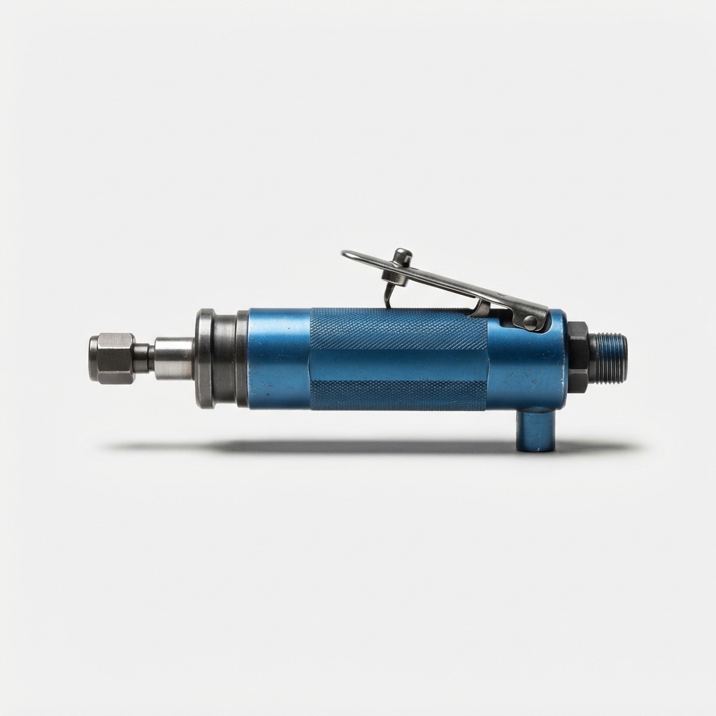 Blue straight pneumatic die grinder with 1/4 inch collet