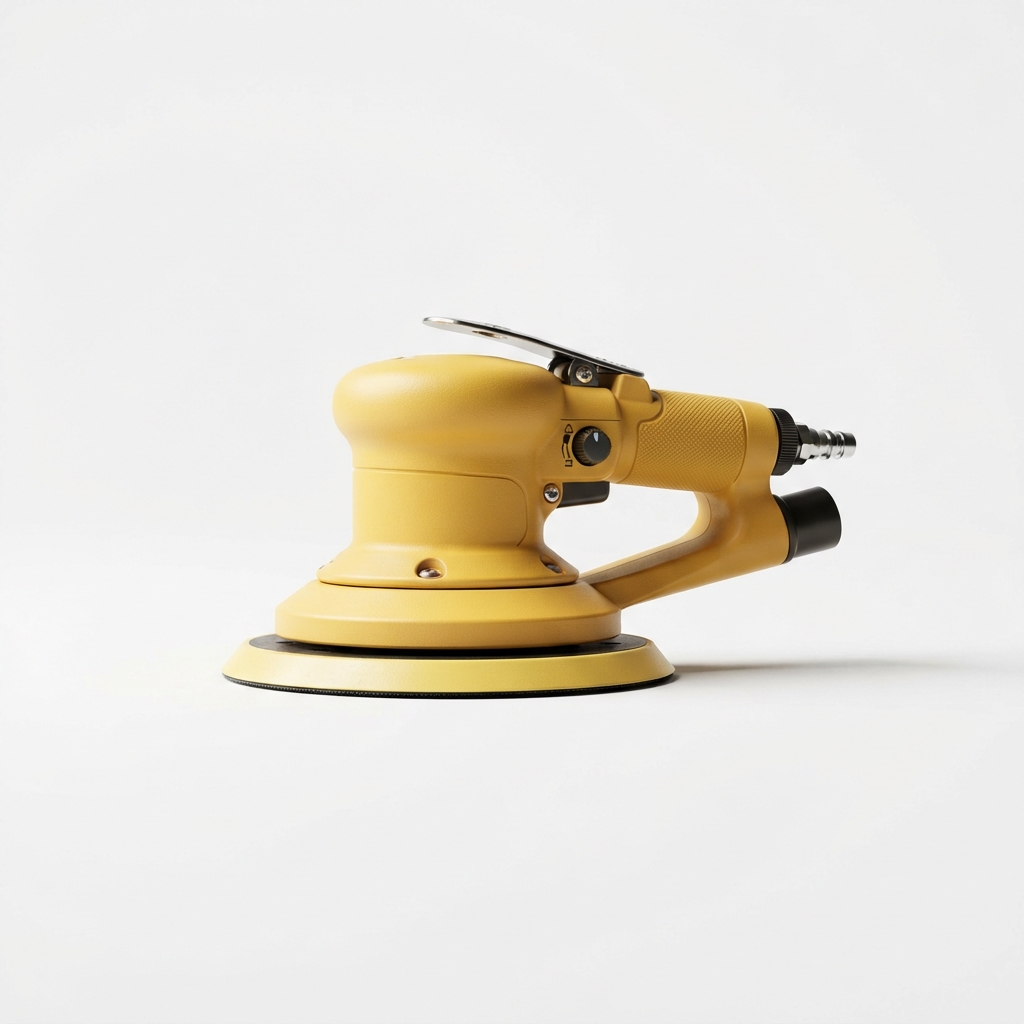 Yellow 6 inch pneumatic orbital sander