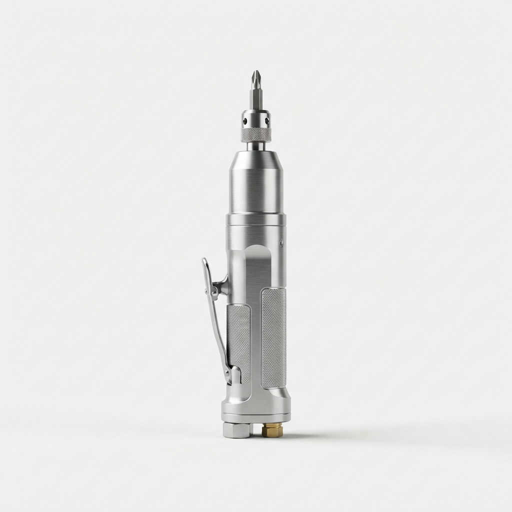 Silver 1/4 inch hex pneumatic screwdriver
