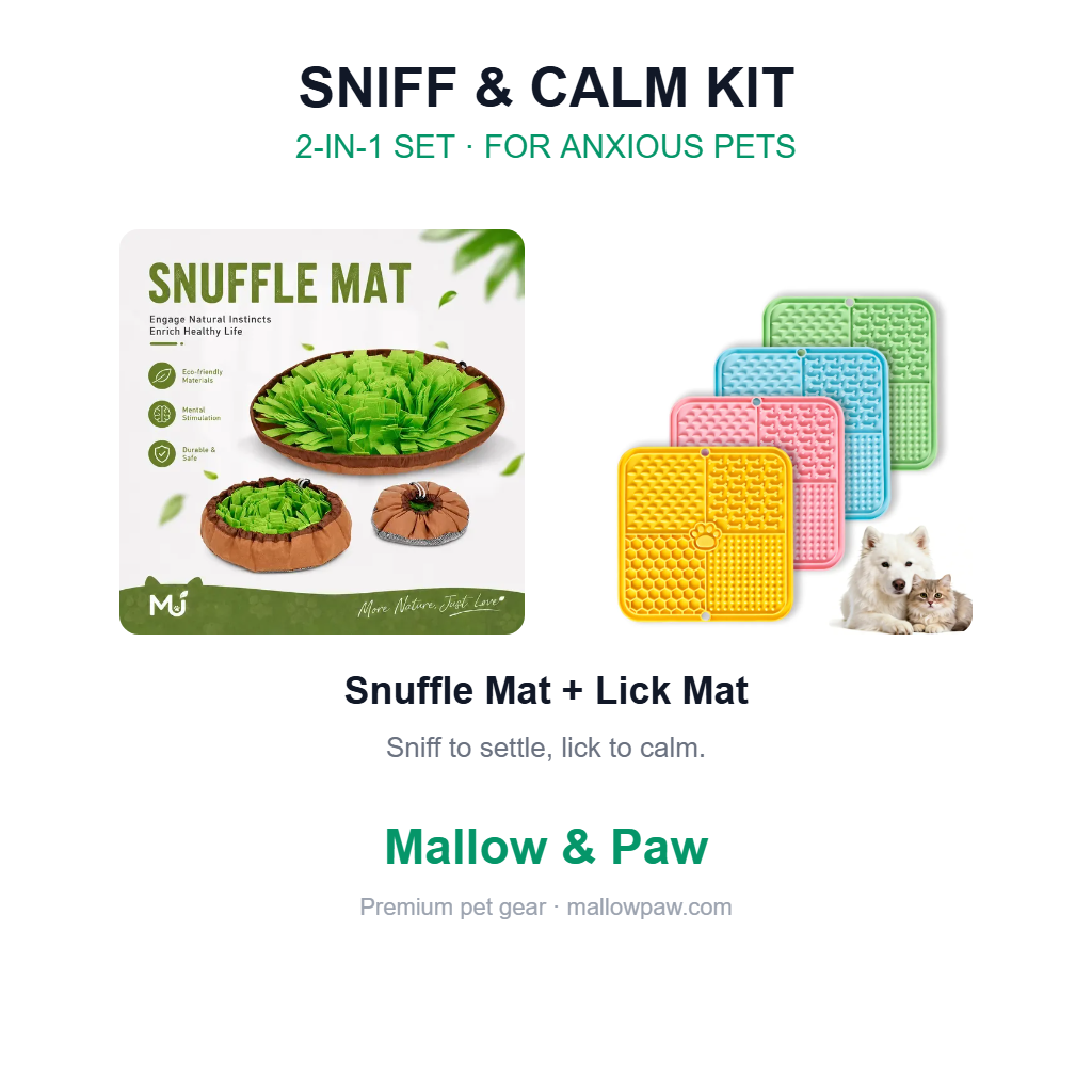 Sniff & Calm Kit — Snuffle Mat + Lick Mat for Anxious Pets