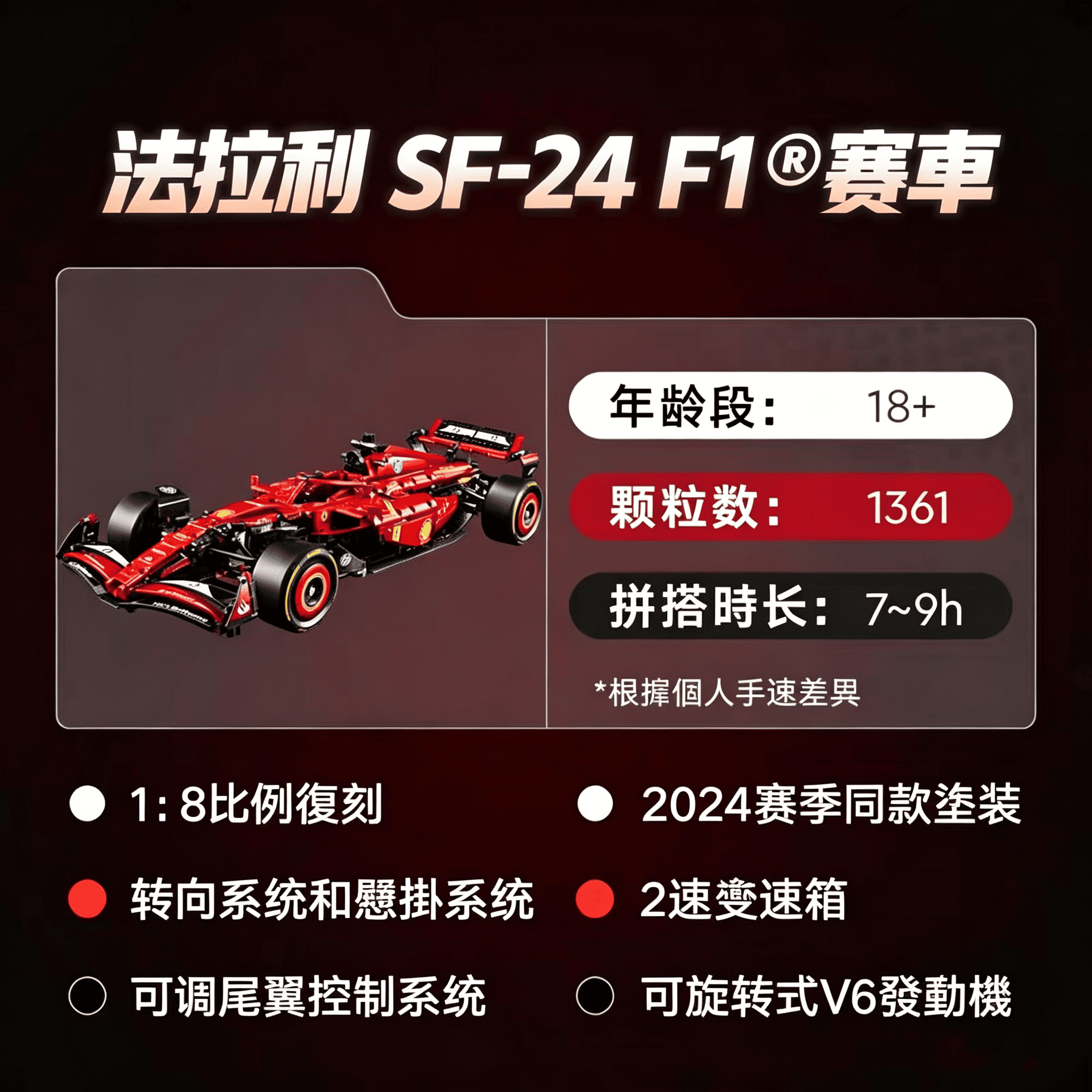🏎️積木賽車拼裝法拉利SF-24