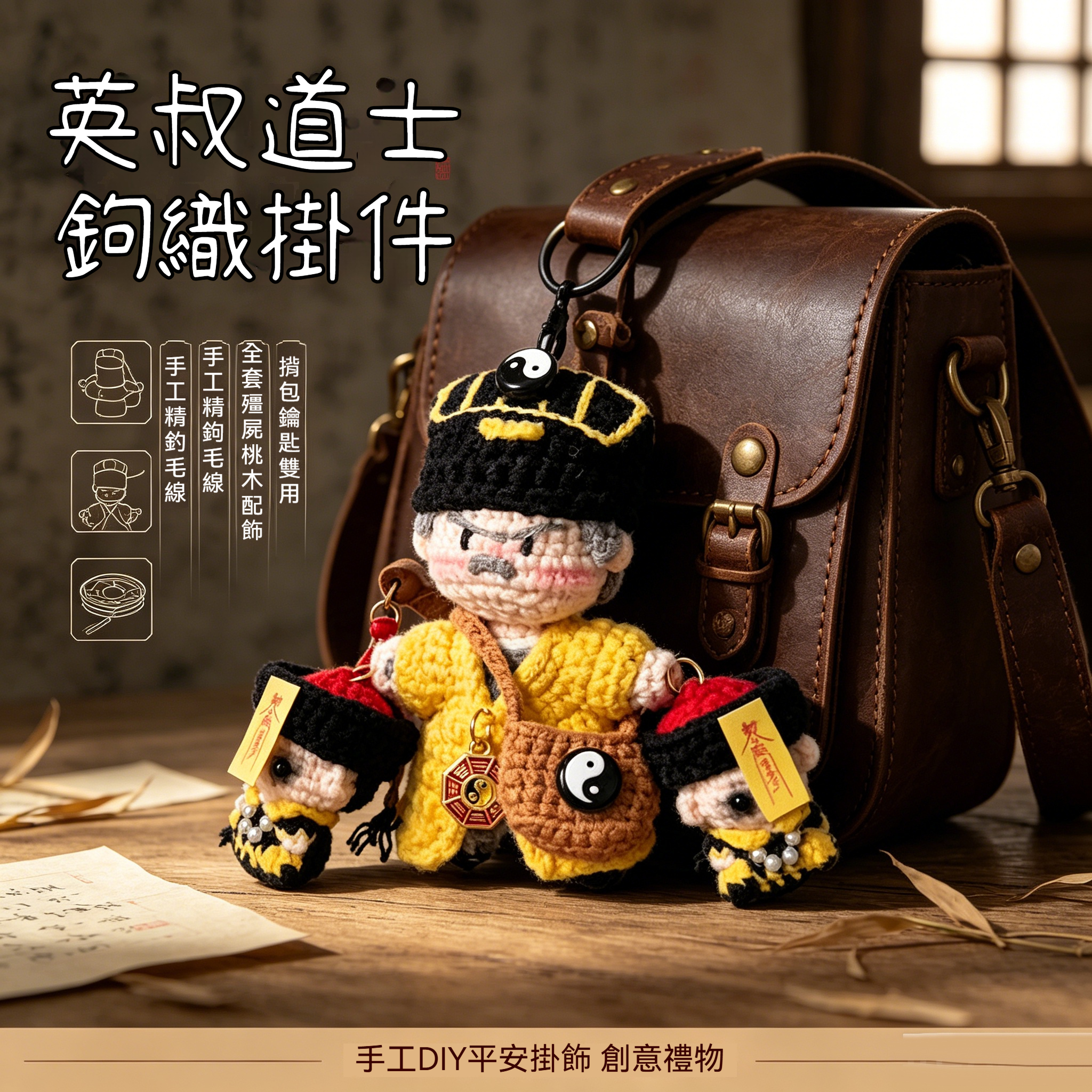 🧟‍♂️英叔手工編織掛件【把正氣長存隨身帶】（材料包）