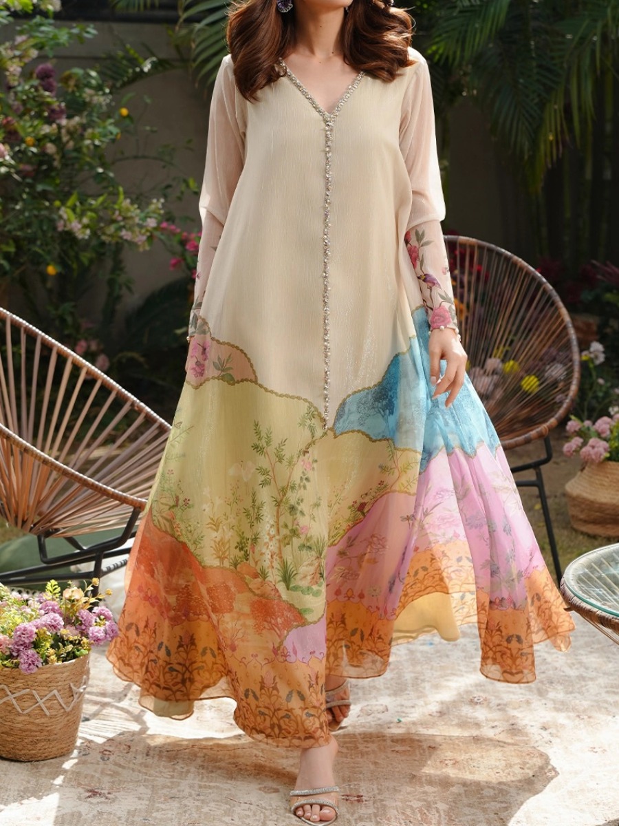 gradient print dress