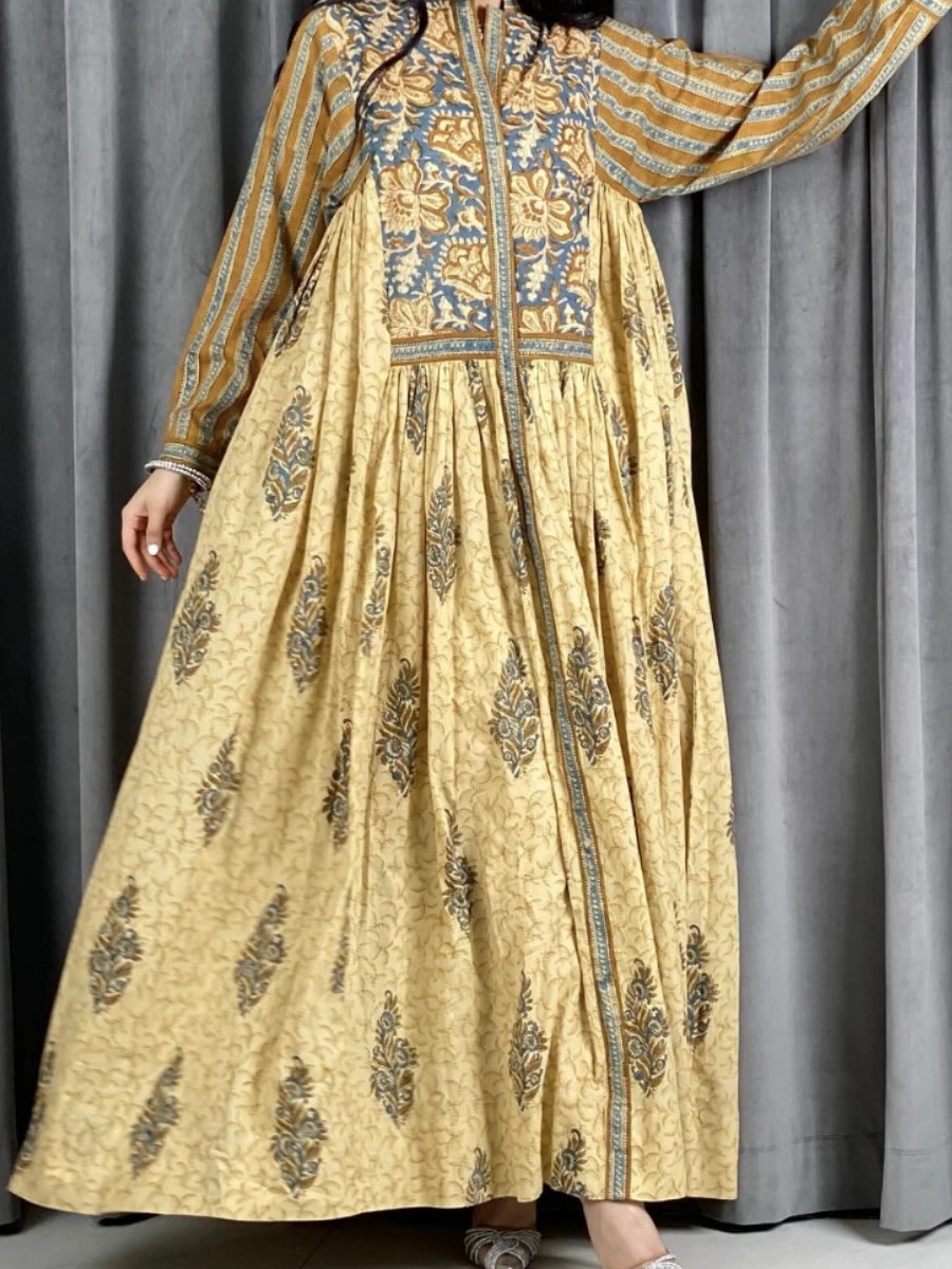 yellow floral maxi dress